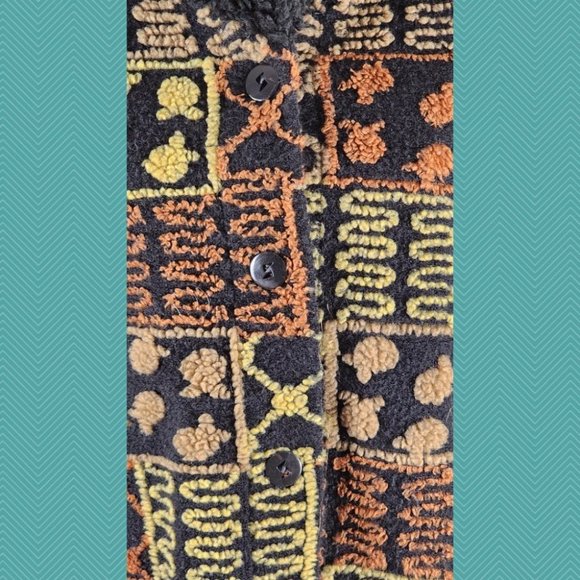 Tib Design Eclectic Textured Fleece Boxy Fit Cardigan - Picture 2 of 6